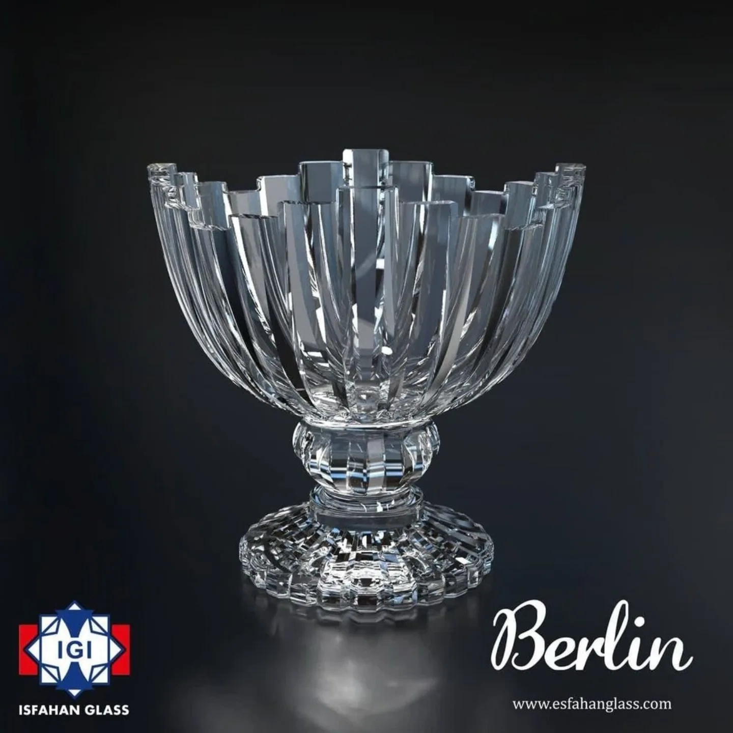 بستنی خوری بلور اصفهان مدل برلین (بسته 6 عددی)