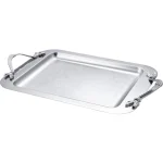 سینی استیل سلینا مدل 9213 مستطیل سایز بزرگ طرح برگ